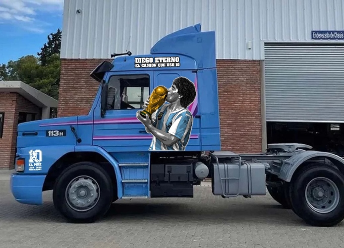 Reapareció el camión Scania de Maradona, está en Buenos Aires y te podés subir