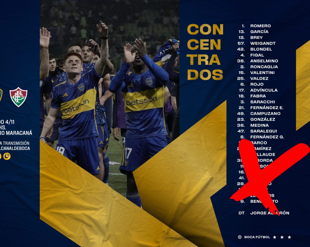 La baja sobre la hora en la lista de Boca para la final de la Libertadores