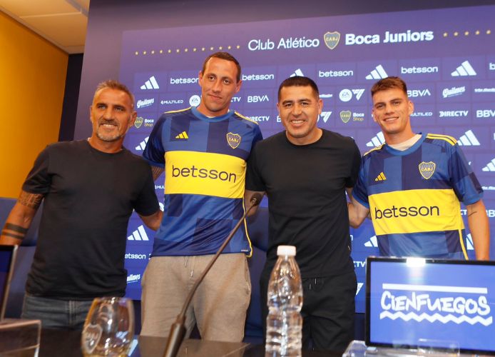 Con Riquelme, la presentación de Cristian Lema y Kevin Zenón como refuerzos de Boca