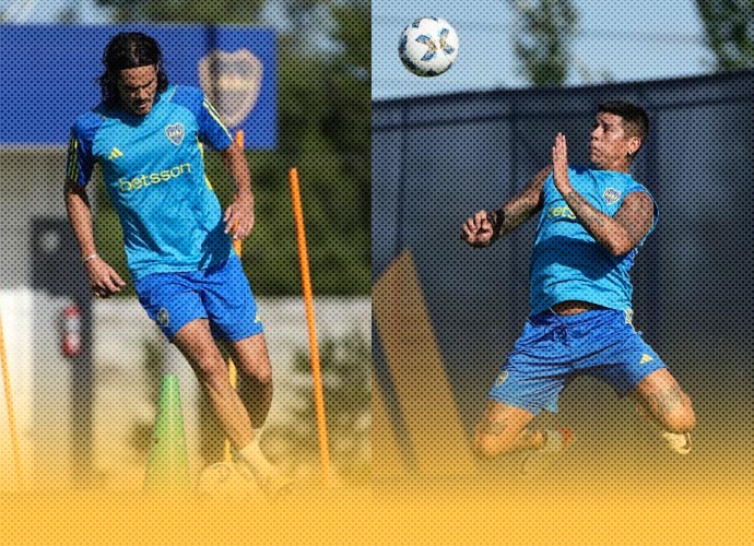 La buena noticia con Cavani y Rojo en la práctica de Boca